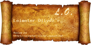 Leimeter Olivér névjegykártya